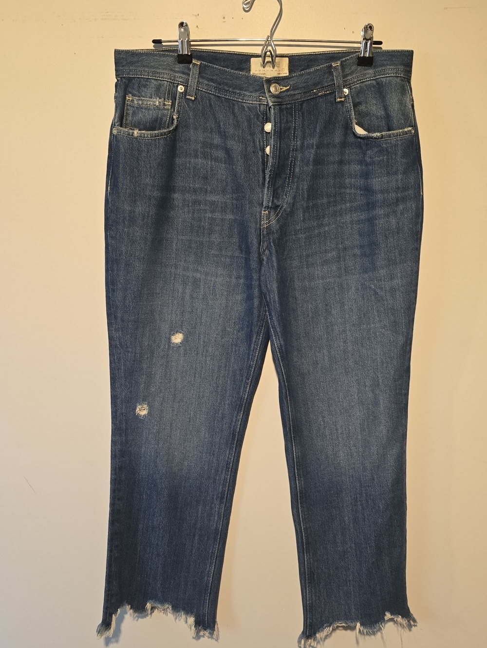 Free People Maggie Mid Rise Straight Leg Jeans in Sequoia Blue Size 31